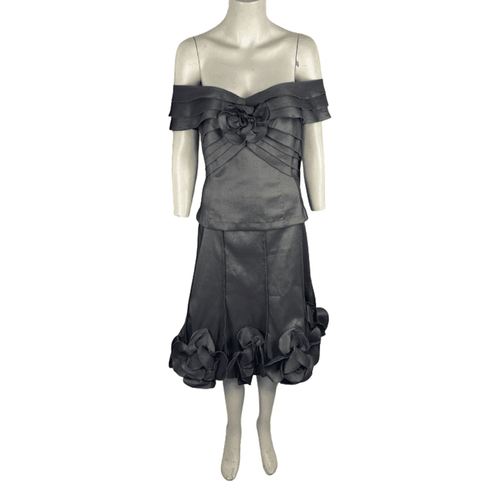 KM Collections by Milla Bell women's 2pc silver skirt set size 10